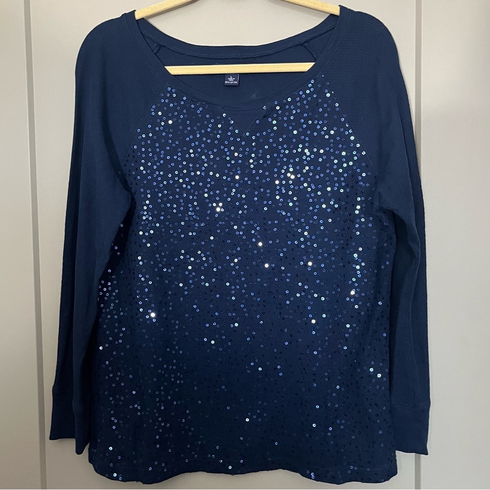 💙Sequined Long Sleeve Top